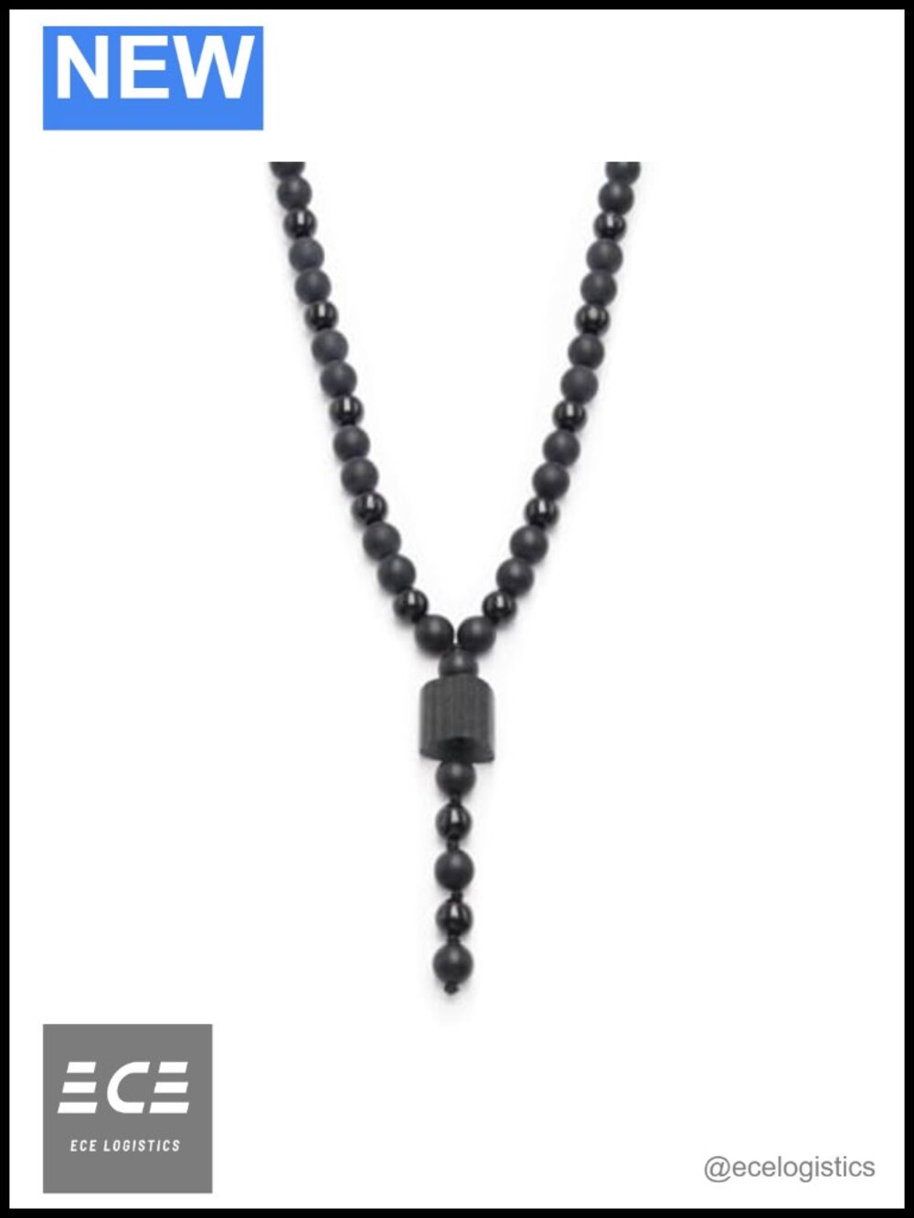 Black Tourmaline Beads Necklace Rough Crystal Pendant Healing Mala
